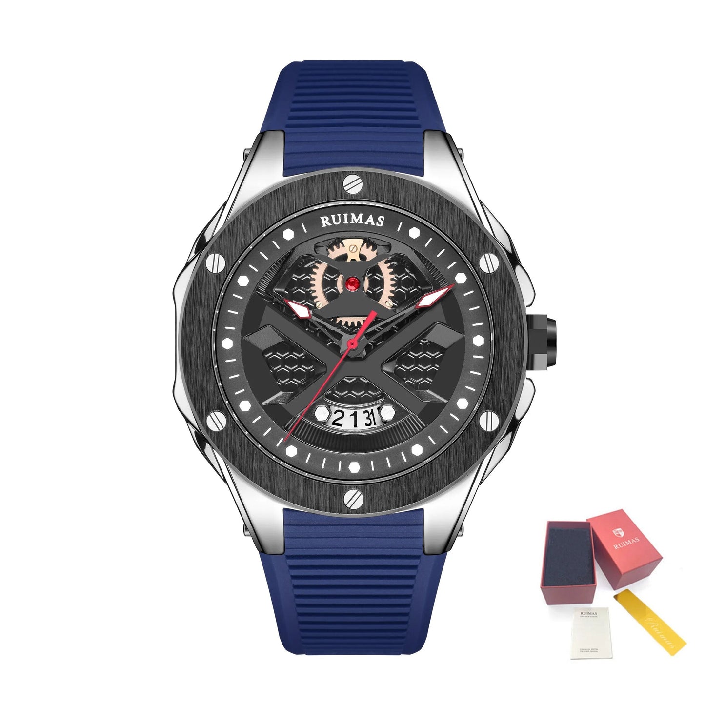 RUIMAS Brand Fashion Sport Watches for Men Quartz Silicone Band Wrist Watch Date Waterproof Wristwatches Clock Relogio Masculino-14