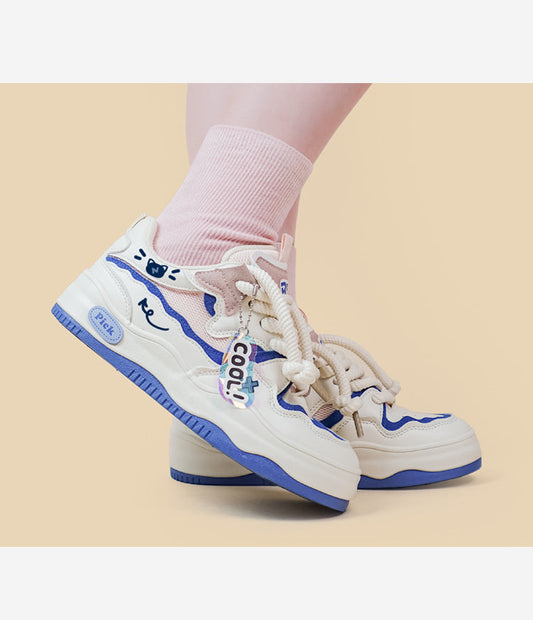 Dames Ademende Mesh Lage Top Platform Sport Casual Schoenen