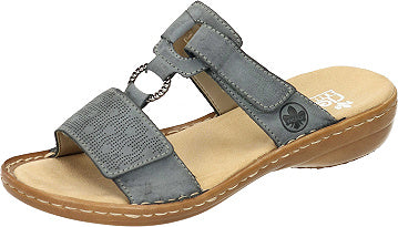 Rieker Damen Pantoletten - blau