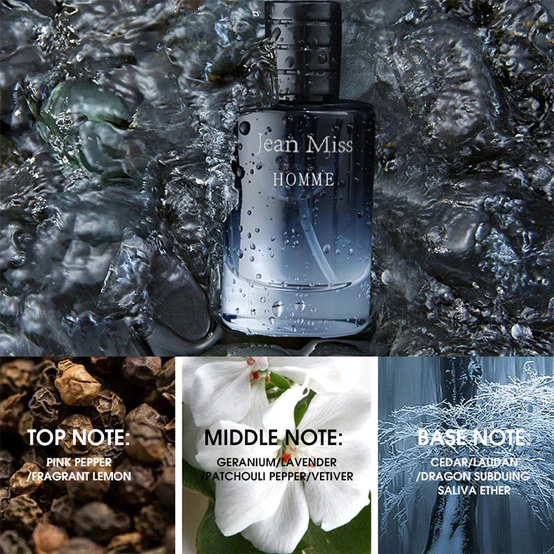 JEAN MISS Herrenparfüm-Set Lasting Earth Azure Mine Field, langlebiger Duft, ein gutes Geschenk für Freunde des anderen Geschlechts