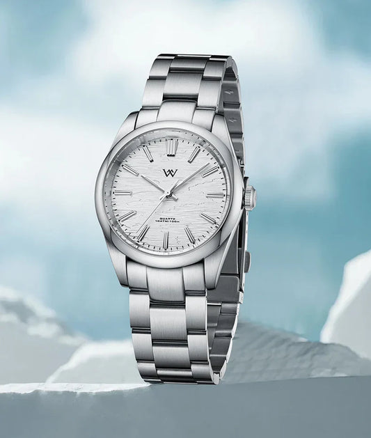 WM Horloge Quartz Herenhorloges Hoogwaardig Saffier 100M Waterdicht AR-gecoat Berkenbos Serie Welly Merck 36mm Horloge Man WM207