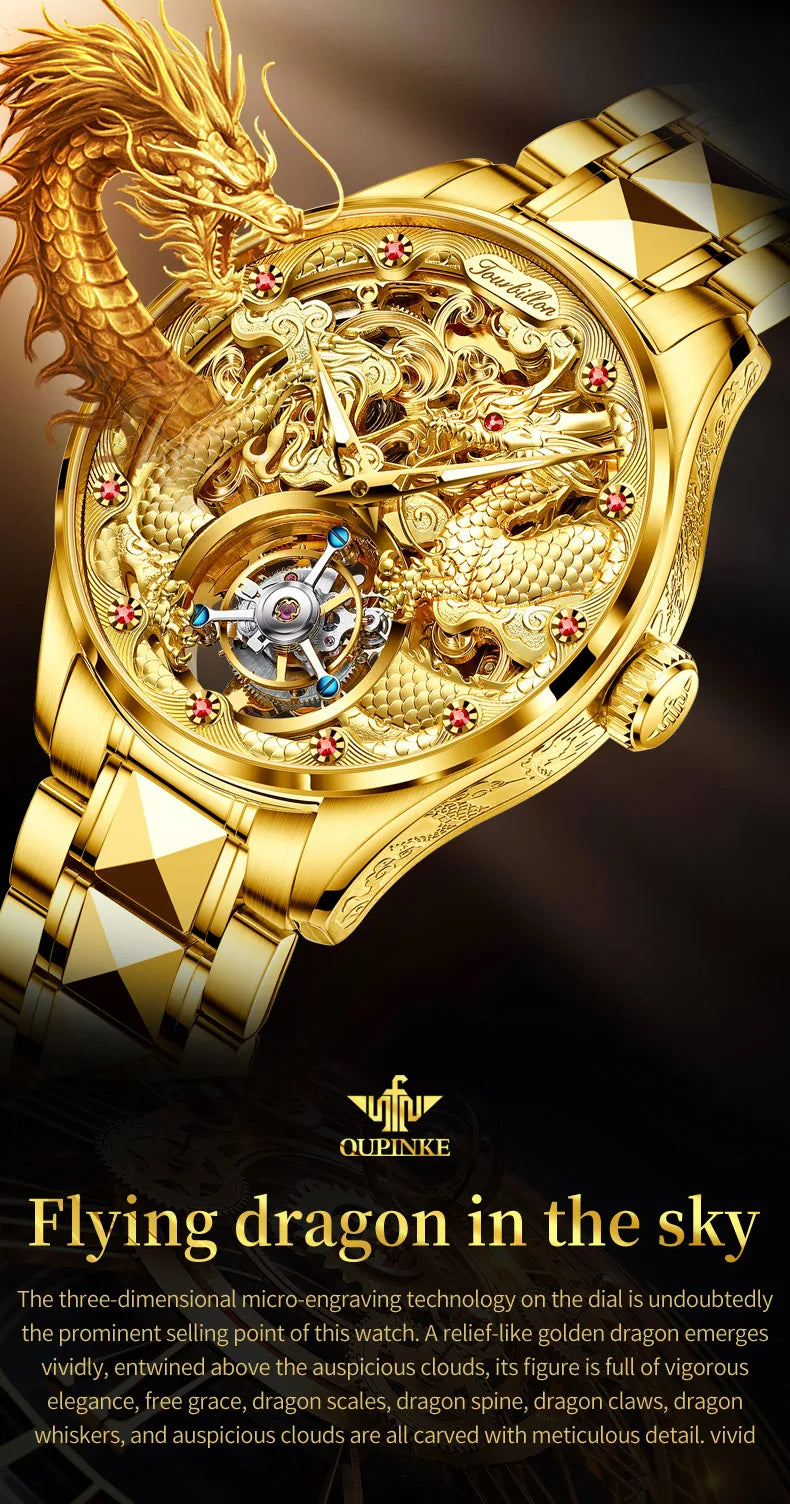 OUPINKE 3176 Uhr Für Männer Luxus Tourbillon Mechanische Business Männer Uhr Hohl Schwungrad Wasserdicht Leucht Mode Mann Uhr