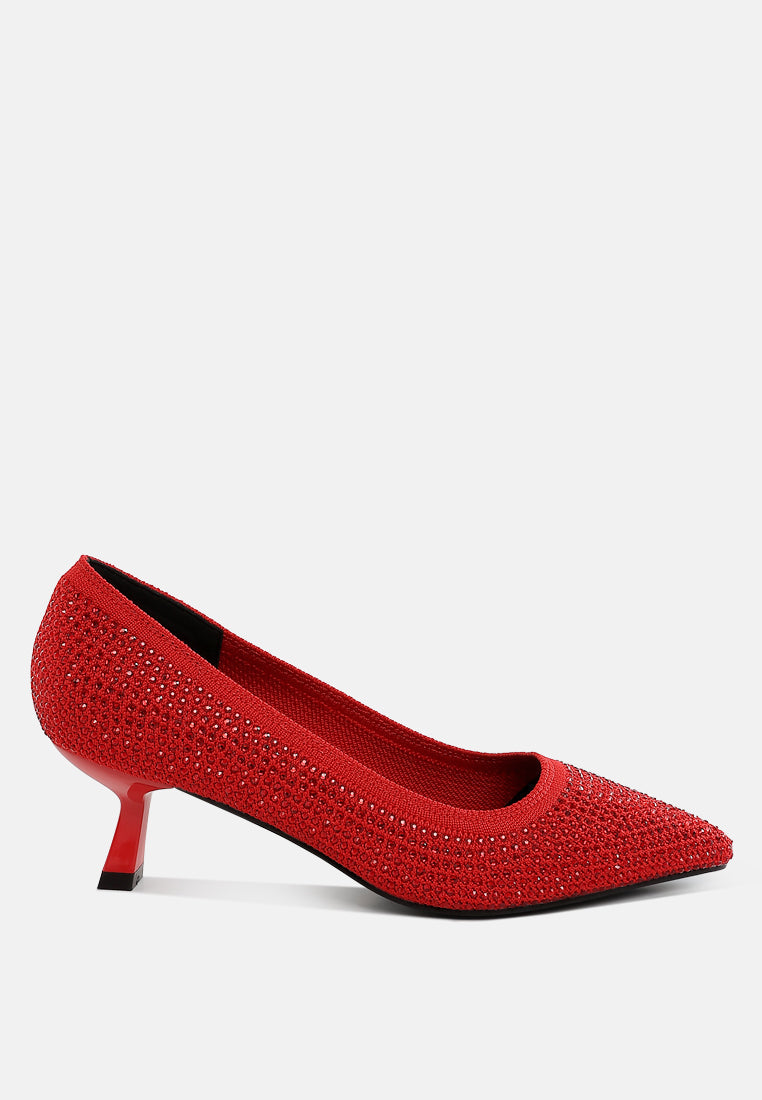 Vimto Breathable Rhinestone Pumps-7