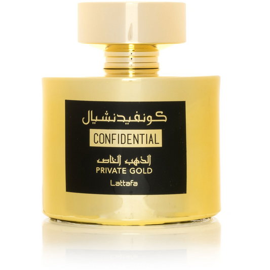 Lattafa Lattafa Confidential Private Gold EDP parfumuotas vanduo Unisex, 100 ml (6291107459707)-0