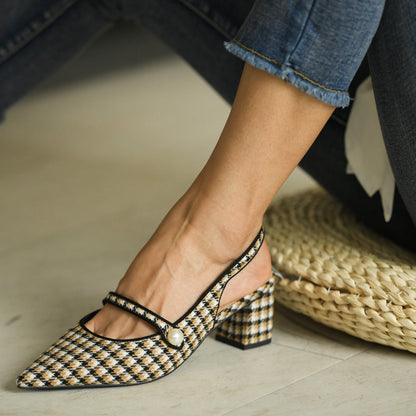 High-heeled shoes