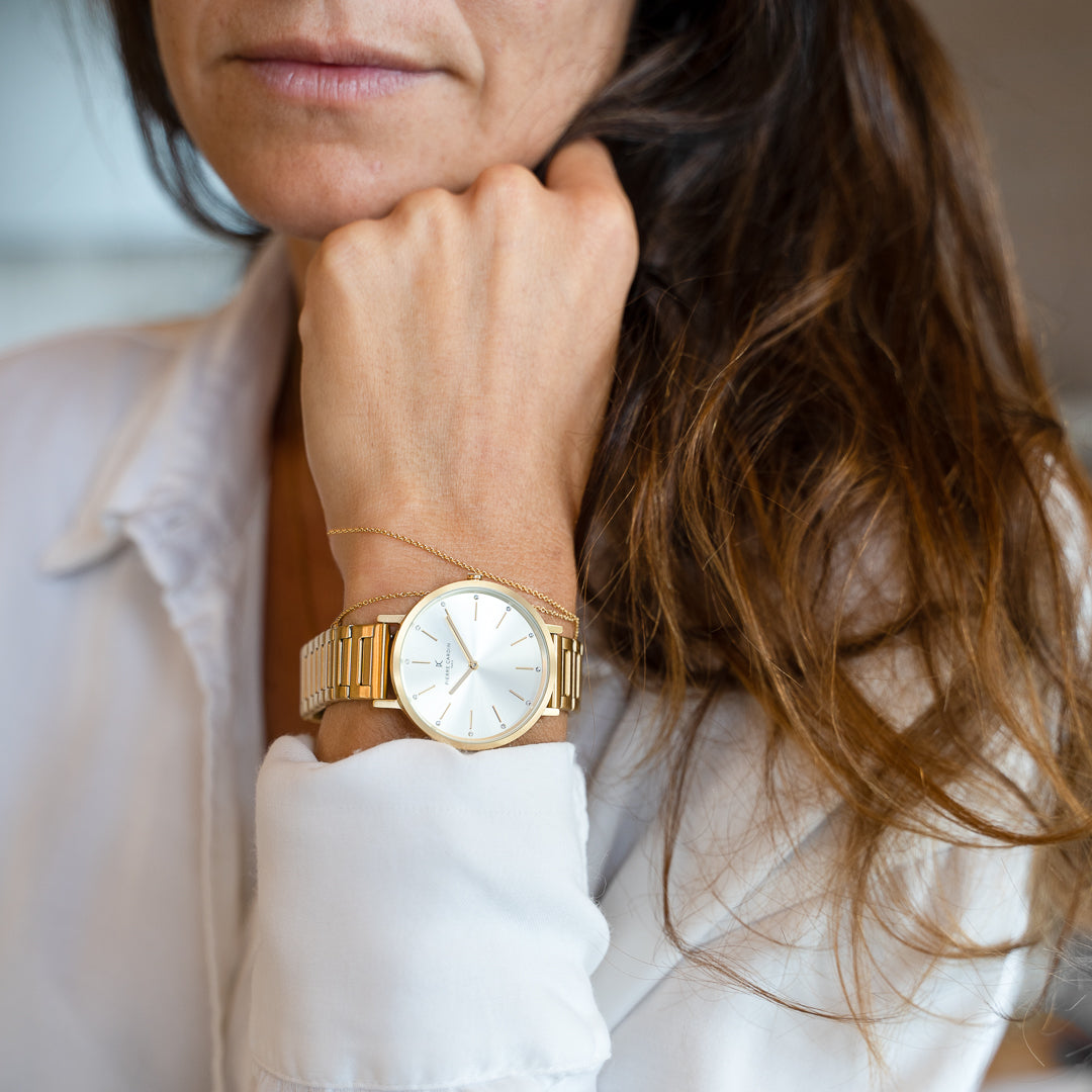 Pierre Cardin Women's Gold Metal Watch, Champagne Dial | CBV.1111-2