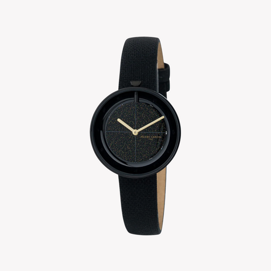 Pierre Cardin Women's Black Leather Watch, Stainless Steel | CMA.0011-0
