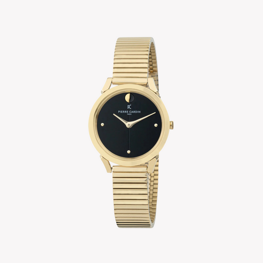 Pierre Cardin Women's Gold Stainless Steel Watch, Black Dial | CPI.2529-0