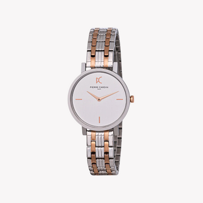 Pierre Cardin Women's Two Tone Silver & Rose Gold Watch, White Dial | CCM.0530-0