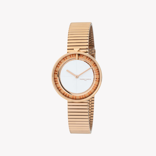 Pierre Cardin Women's Rose Gold Watch, White Dial | CMA.0017-0