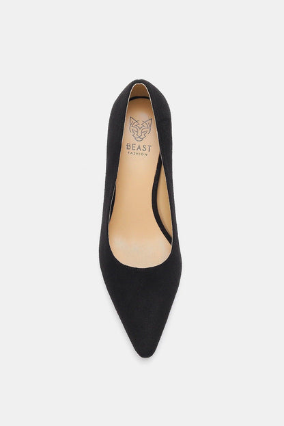MayFair Faux Suede Point Toe Pumps-4