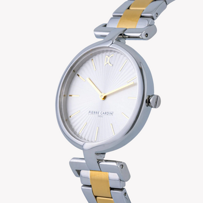 Pierre Cardin Women's Silver & Gold Watch, Silver Dial | CMD.3510-1