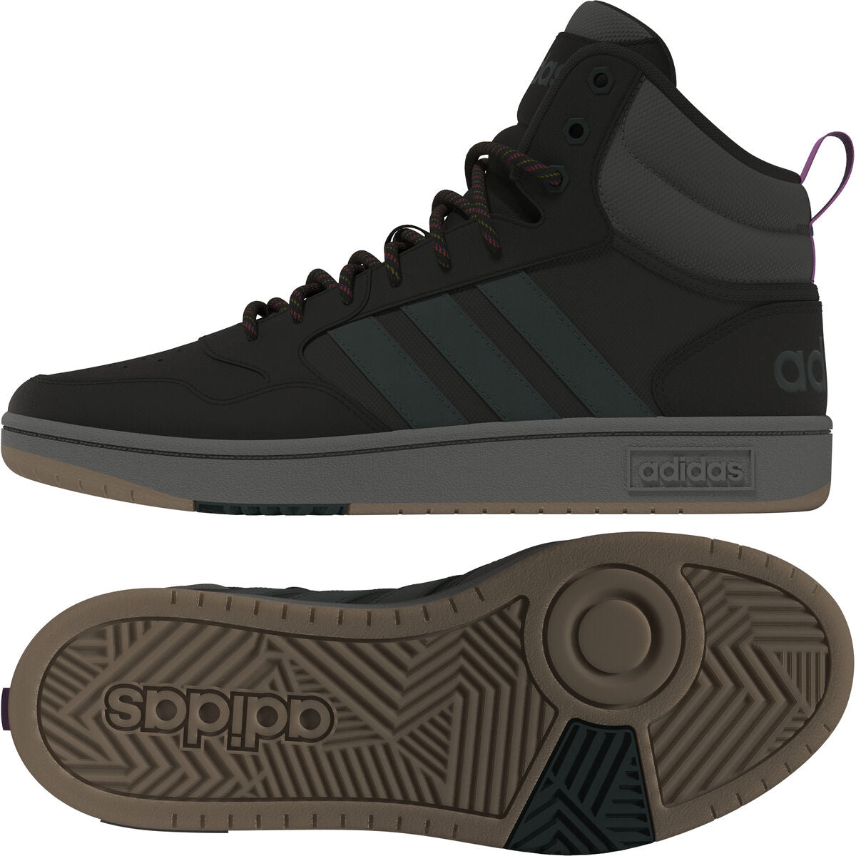 Dames casual sneakers HOOPS 3.0 MID Adidas GZ6681 Zwart