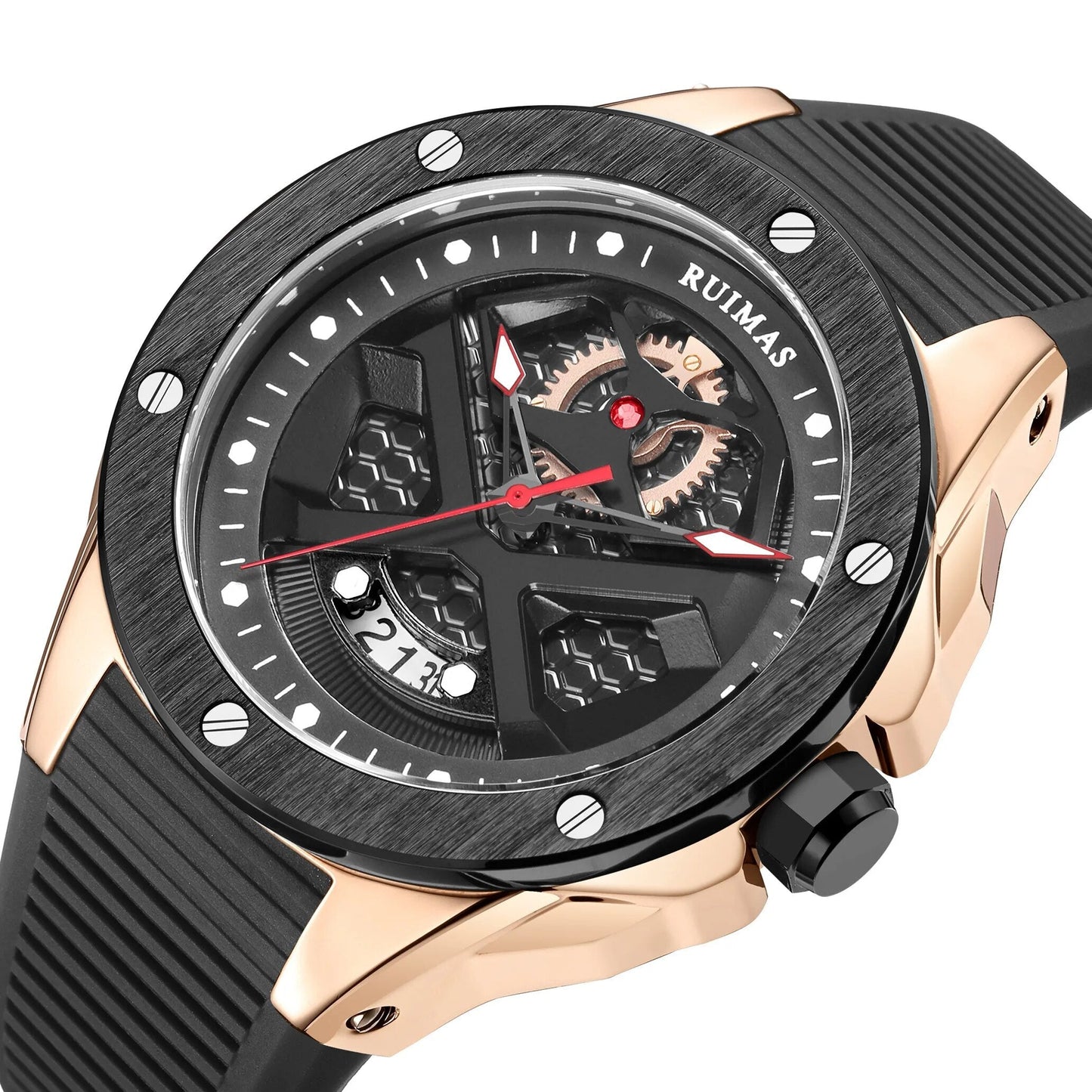 RUIMAS Brand Fashion Sport Watches for Men Quartz Silicone Band Wrist Watch Date Waterproof Wristwatches Clock Relogio Masculino-7