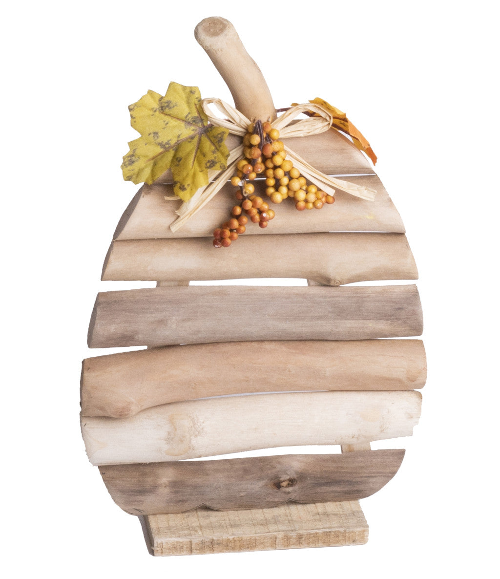 WOODEN SLICED PUMPKIN+PRUM JUICE 17*27-0