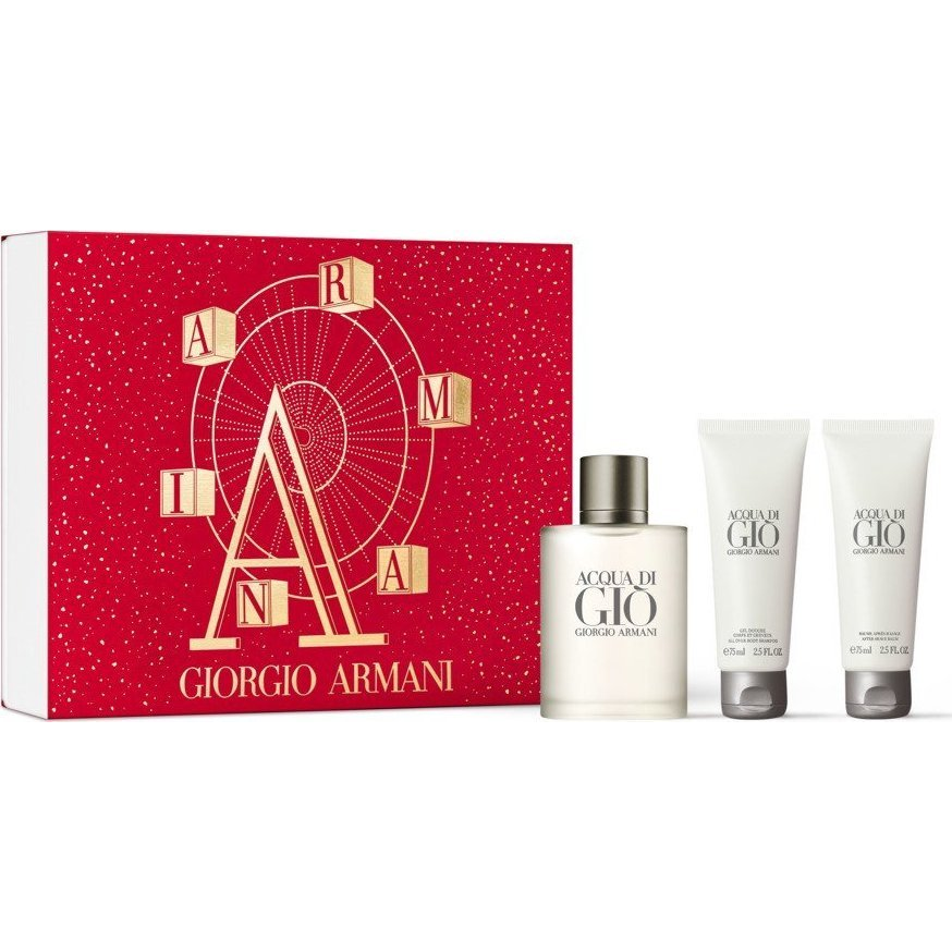 Giorgio Armani Giorgio Armani Acqua di Gio Pour Homme zestaw woda toaletowa spray 100ml + żel pod prysznic 75ml + balsam po goleniu 75ml (8000231HURT)-0
