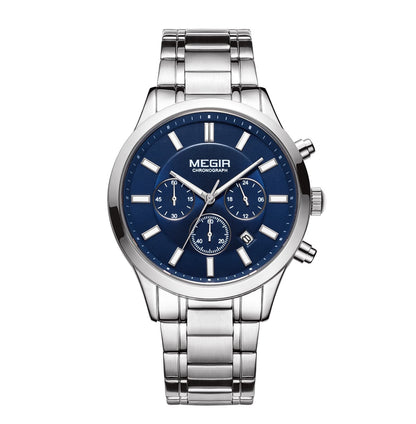 MEGIR Stainless Steel Waterproof Wrist Watches for Men Luminous Chronograph Business Quartz Men's Casual Clock Reloj Hombre-11