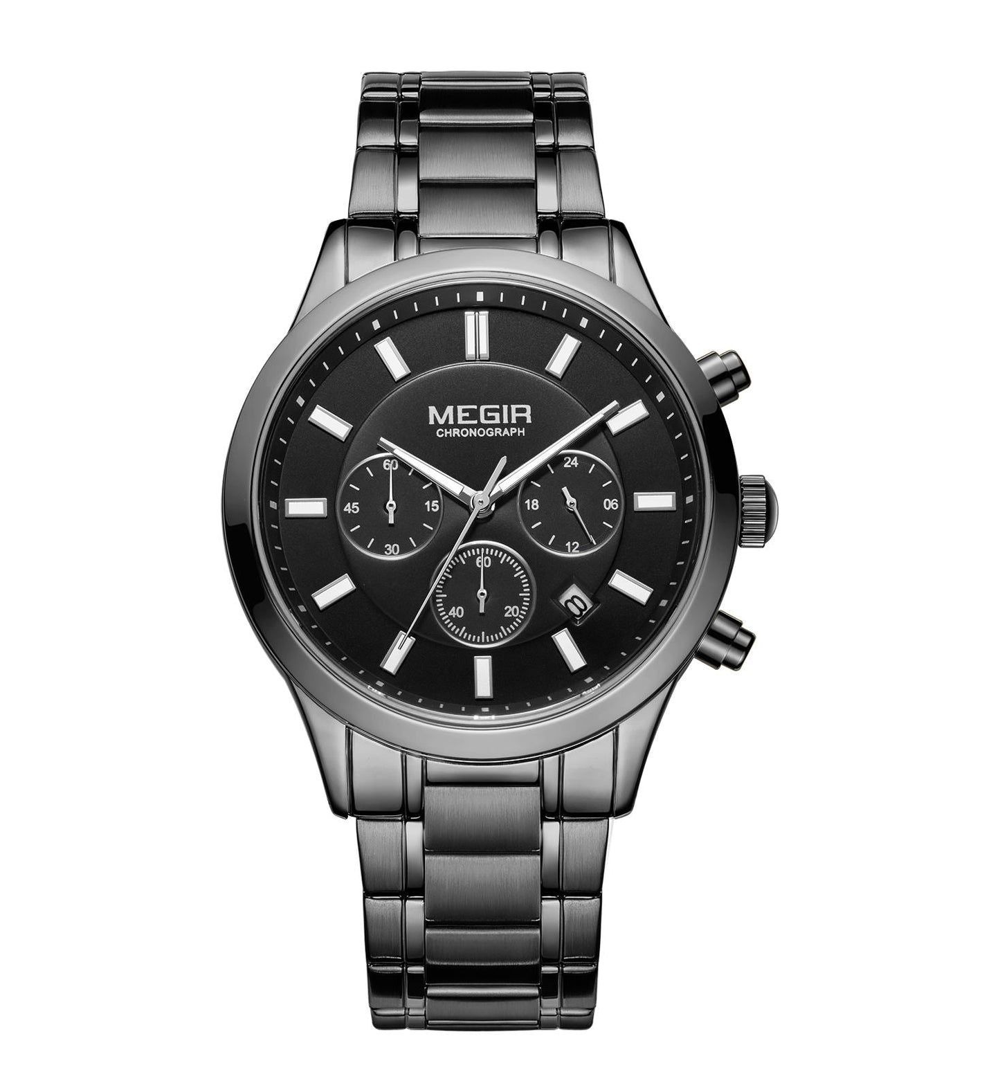 MEGIR Stainless Steel Waterproof Wrist Watches for Men Luminous Chronograph Business Quartz Men's Casual Clock Reloj Hombre-12