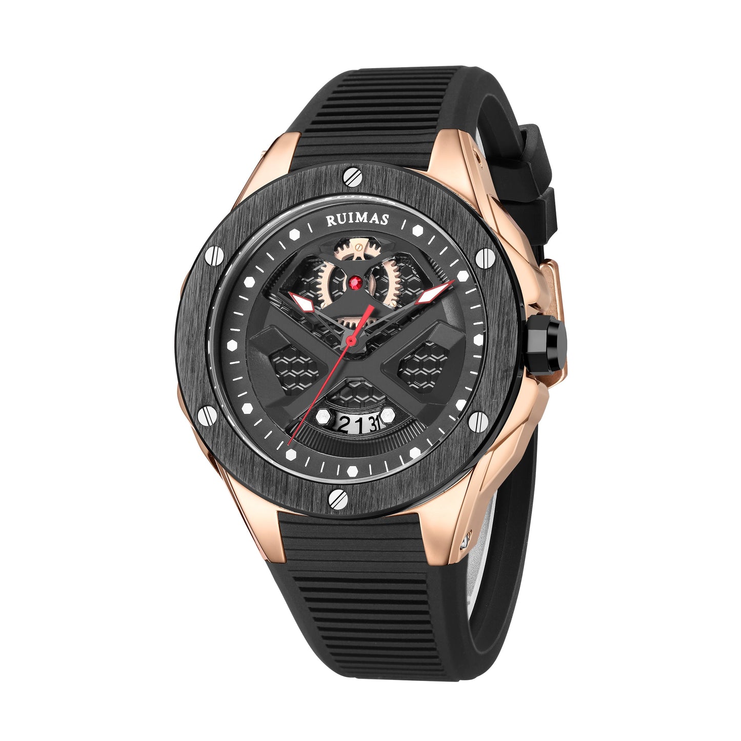 RUIMAS Brand Fashion Sport Watches for Men Quartz Silicone Band Wrist Watch Date Waterproof Wristwatches Clock Relogio Masculino-10