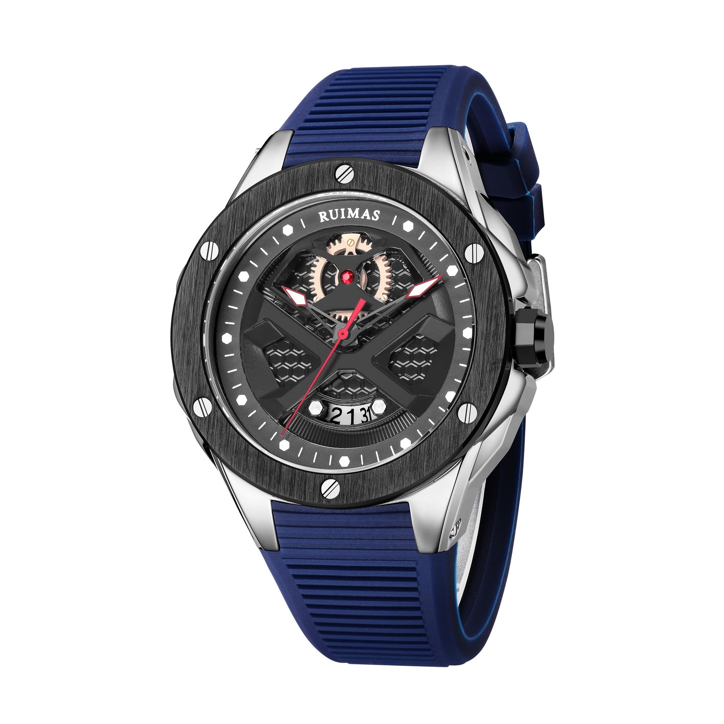 RUIMAS Brand Fashion Sport Watches for Men Quartz Silicone Band Wrist Watch Date Waterproof Wristwatches Clock Relogio Masculino-8