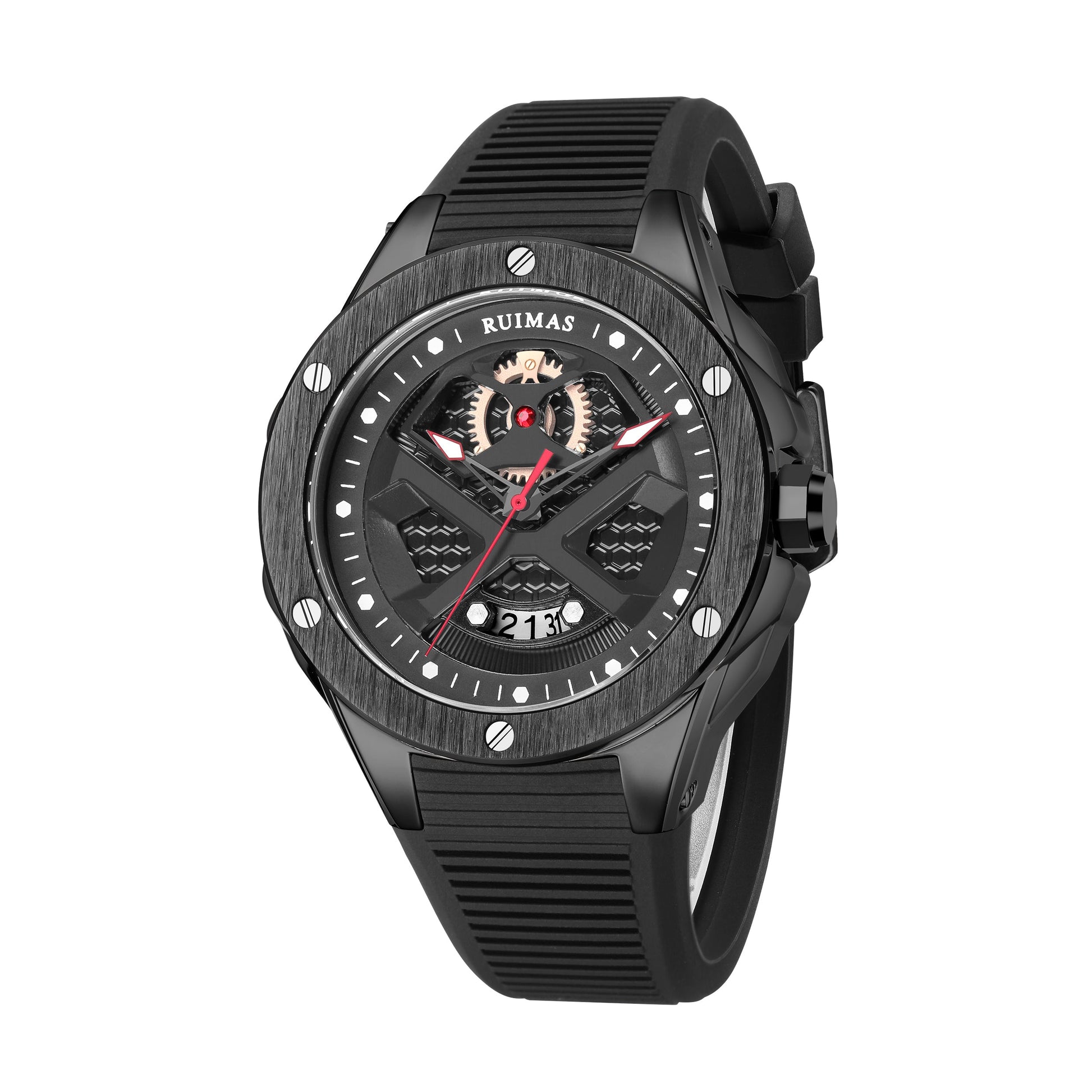 RUIMAS Brand Fashion Sport Watches for Men Quartz Silicone Band Wrist Watch Date Waterproof Wristwatches Clock Relogio Masculino-9