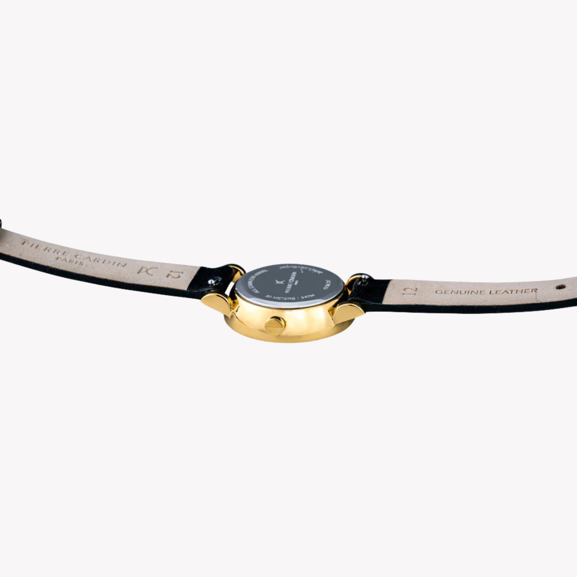 Pierre Cardin Women's Black Leather Watch, Silver & Gold | CCM.0514-3
