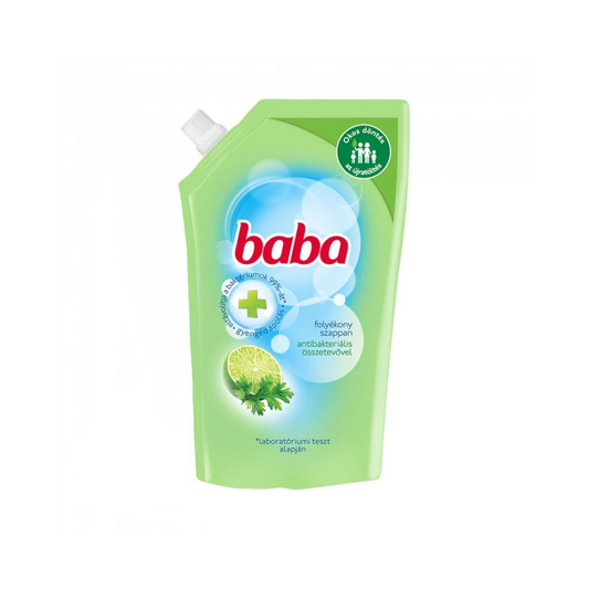 Rezerva de sapun lichid pentru bebelusi, Baba, antibacterian, parfum lime, 10x500ml (8720181109218)-0