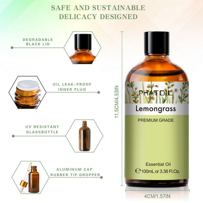 Lemongrass Essential Oil 100ml for Diffusers & Humidifiers-3