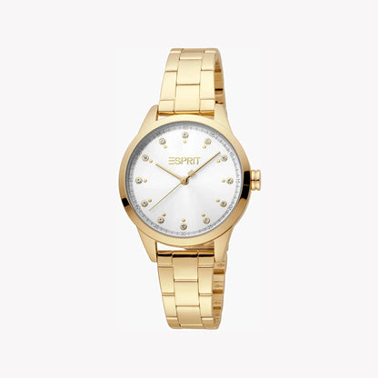 Esprit Women's Gold Stainless Steel Watch, Silver Dial | ES1L006M0035-0