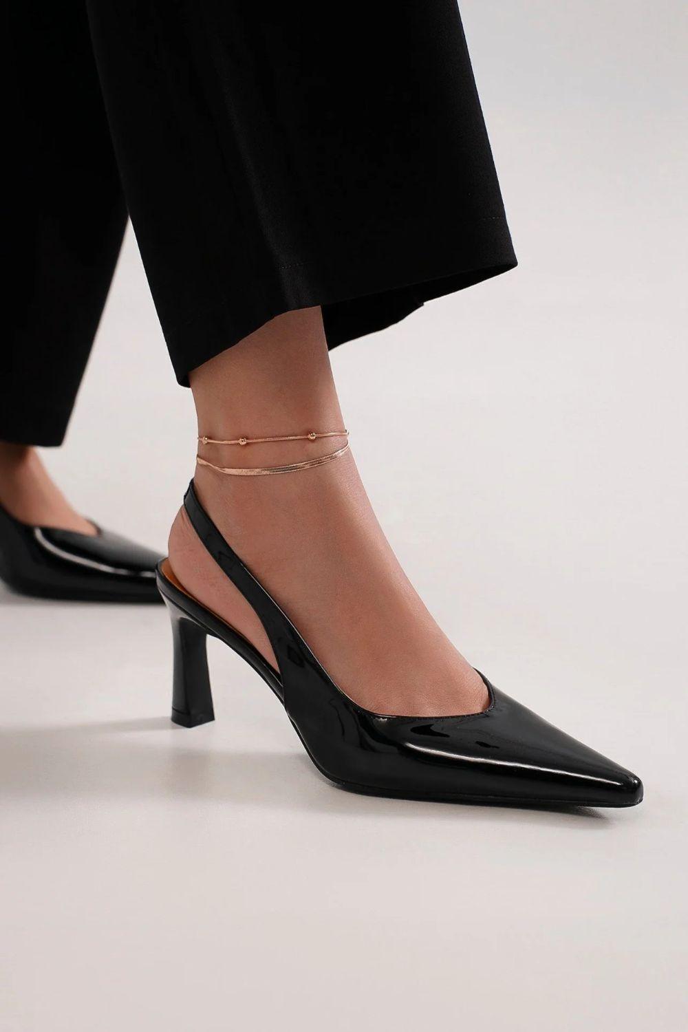 MayFair Faux Leather Point Toe Slingback Pumps-0