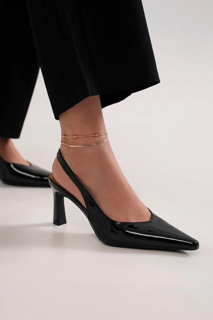 MayFair Faux Leather Point Toe Slingback Pumps-0