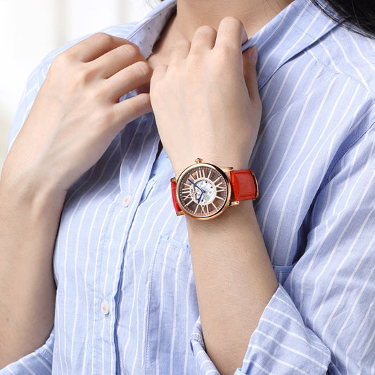 Genuine Leather Hollow Quartz Watch
