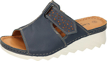 Comfortabel Damen Pantoletten - blau 