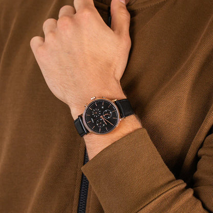 Timex Unisex Tan Leather Watch, Black Dial | TW2P97500-4