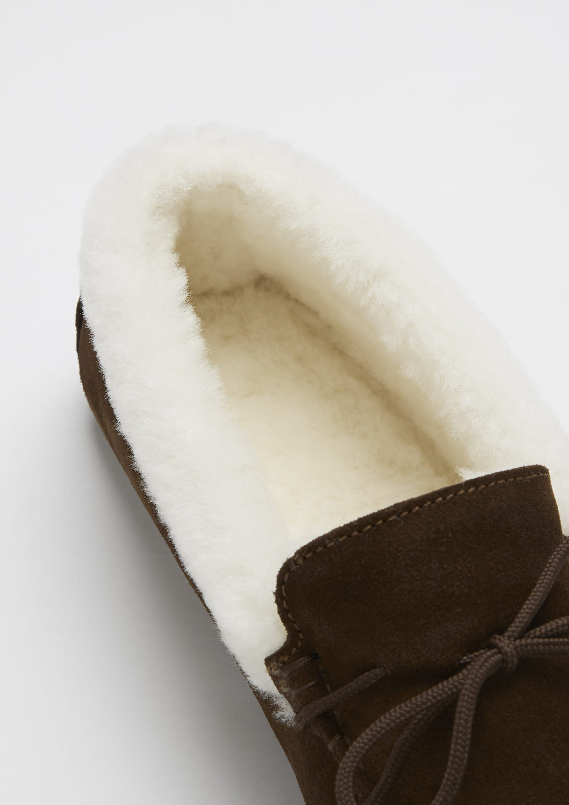 Pantoffels, schapenvacht, bruin suède
