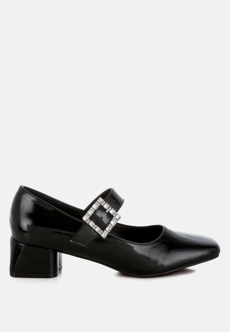 Abeba Diamante Brooch Metallic Mary Jane Pumps-6