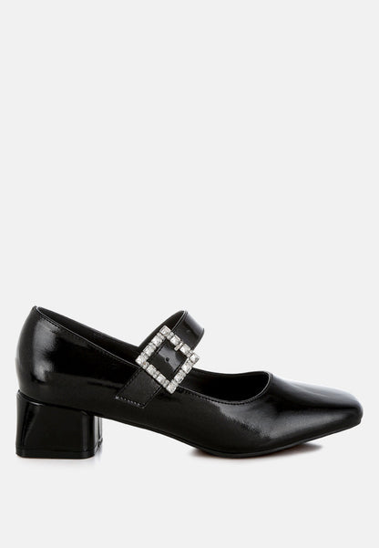 Abeba Diamante Brooch Metallic Mary Jane Pumps-6