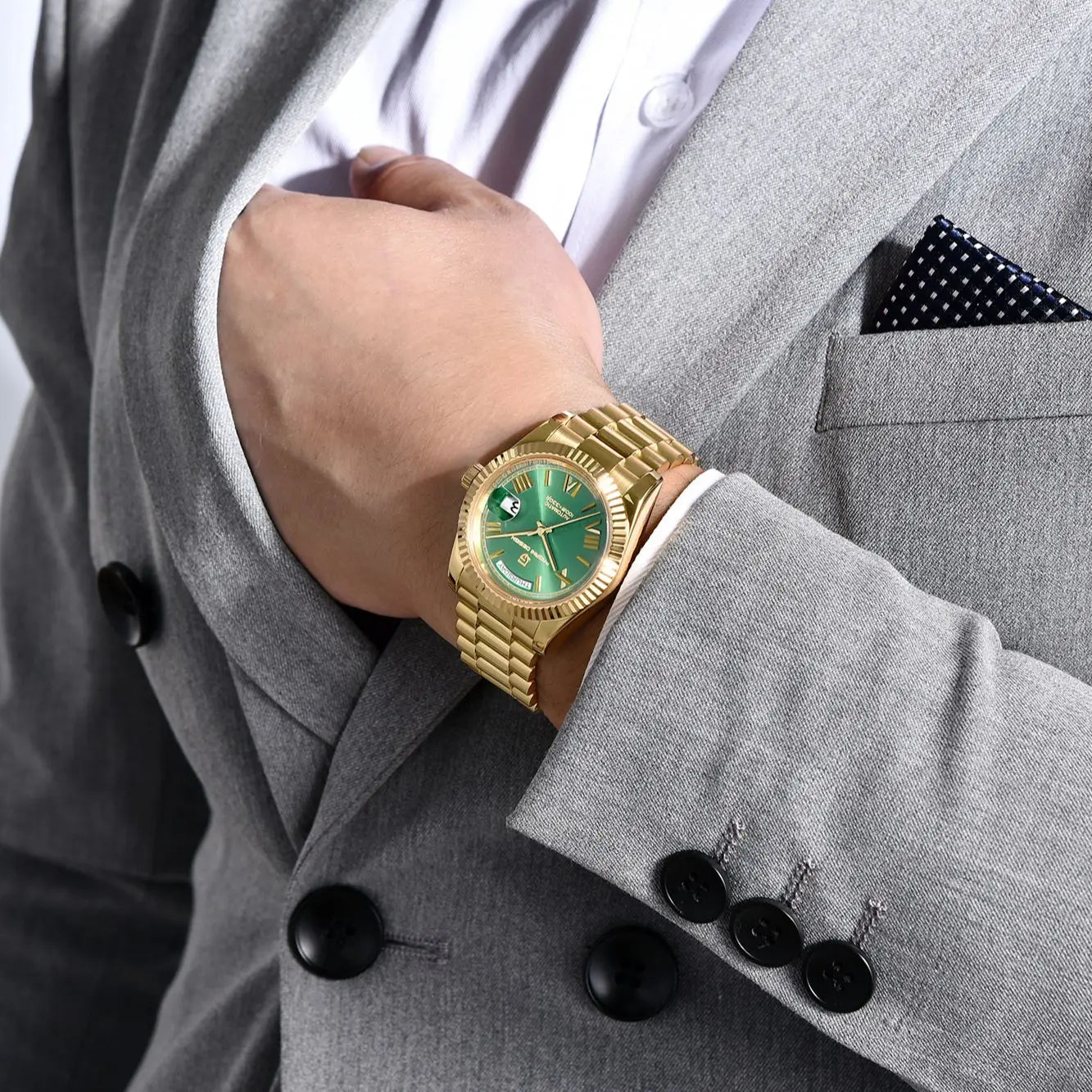 Pagani design dd36 gold grün v2 männer mechanische uhren luxus automatische uhr für männer 2024 neue ar saphirglas armbanduhr