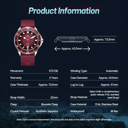 Seagull King of the Dragon Men's Watches Automatic Mechanical Watch Sports Diver 300M Waterproof Wristwatch Luxury 2024 New 1216