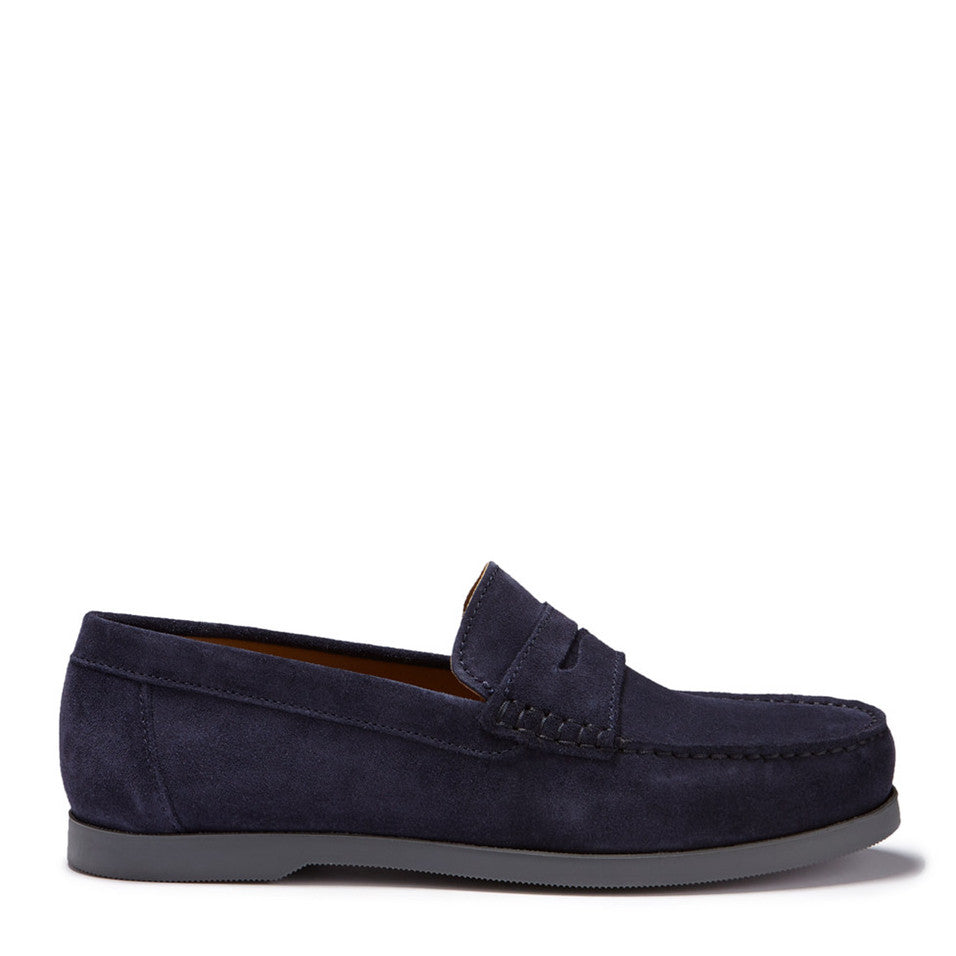 Boot Loafers, marineblauw suède