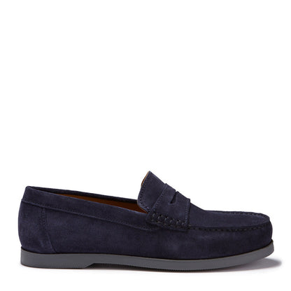 Boot Loafers, marineblauw suède