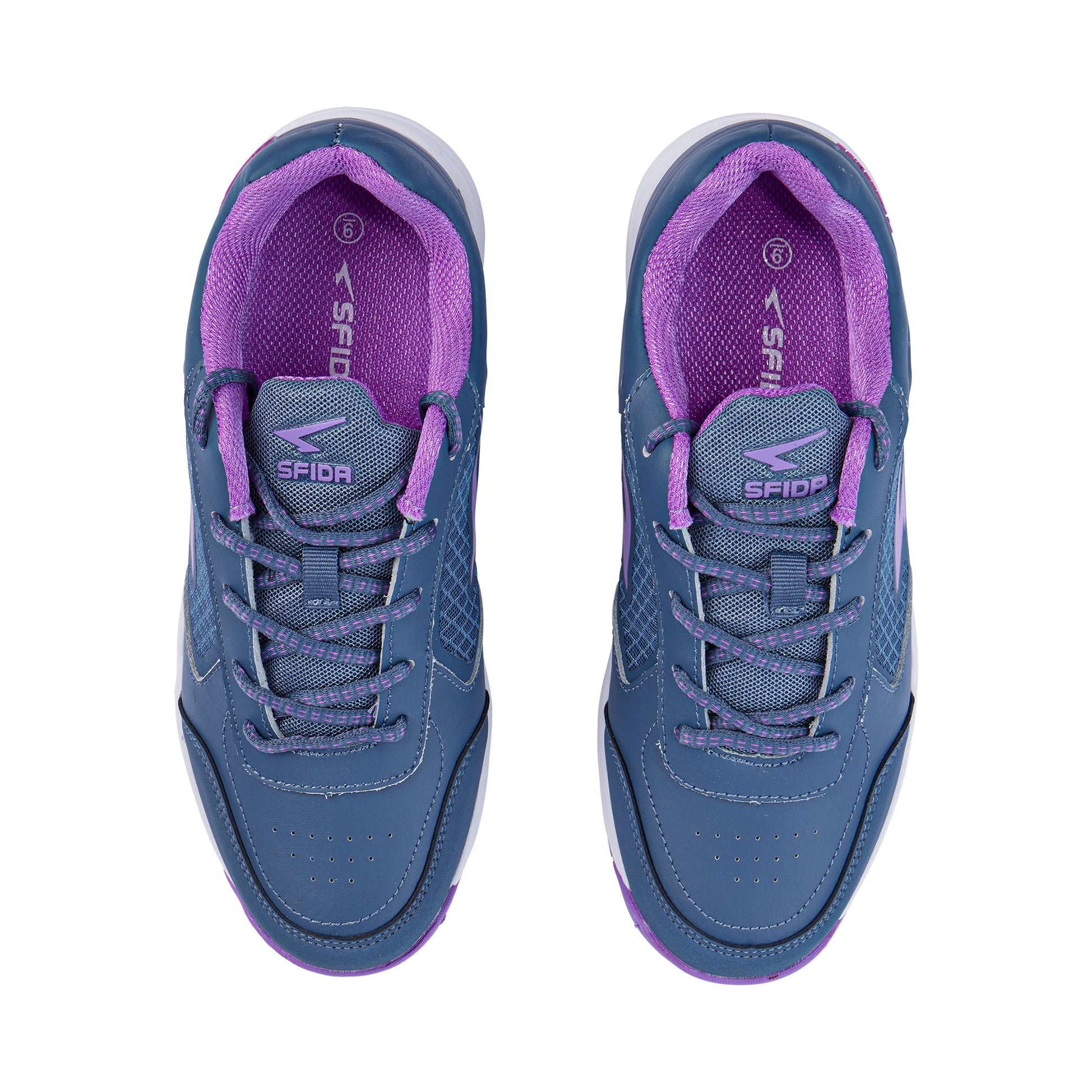 Defend Ladies Netball Shoes - Steel/Purple-1