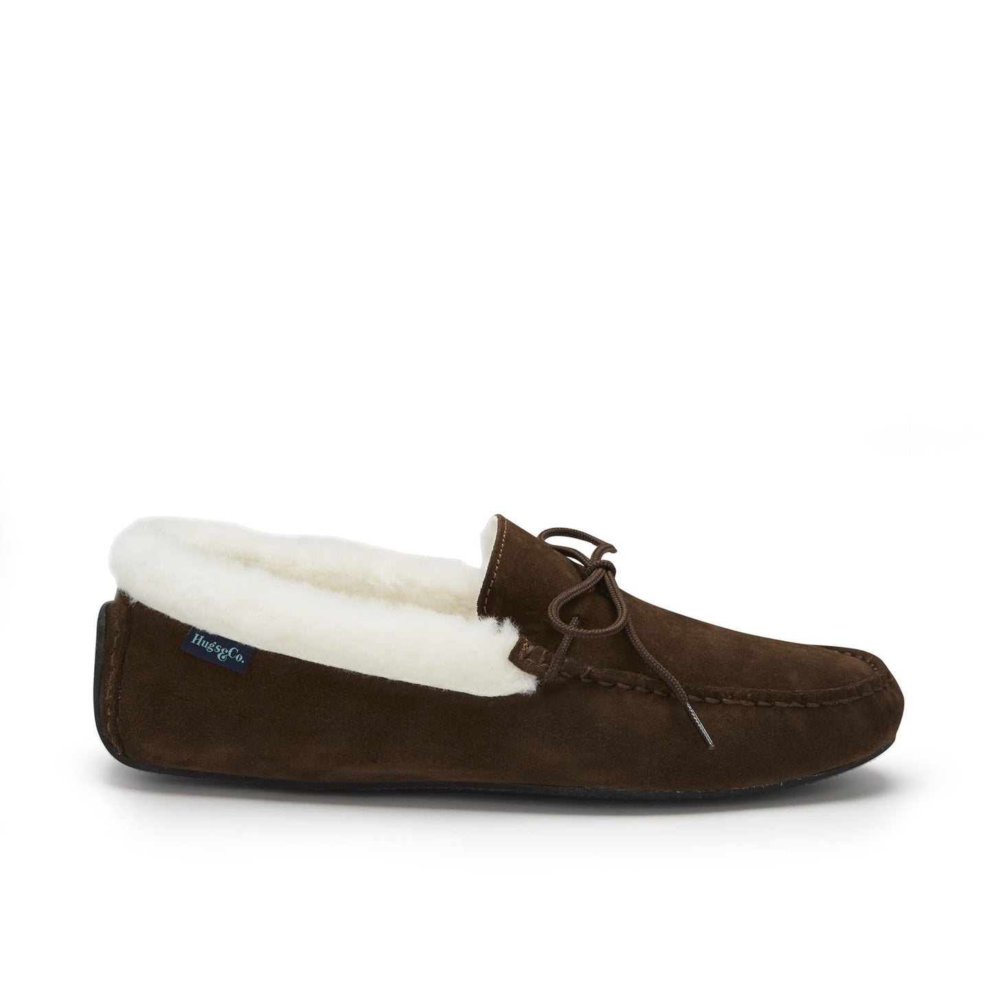 Pantoffels, schapenvacht, bruin suède