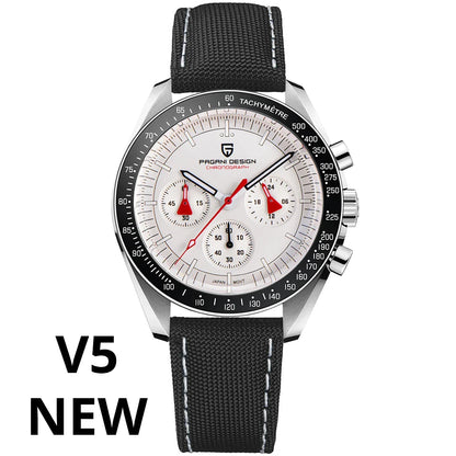 PAGANI DESIGN 2025, Silber, Gold, Mond, Luxus-Quarzuhren, Herren-Sport-Chronograph, Saphirglas, Edelstahluhr für Herren