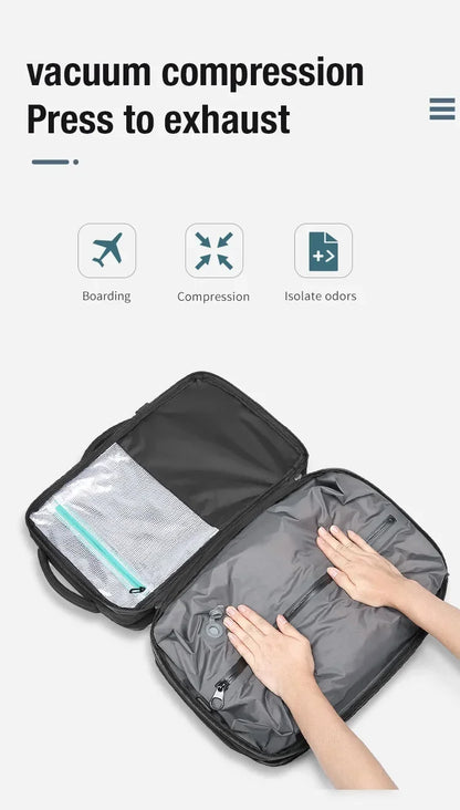 Reise Männer erweitert Laptop Rucksack Vakuum Kompression Wander rucksack USB-Aufladung Geschäft große Kapazität Rucksack für Pumpen