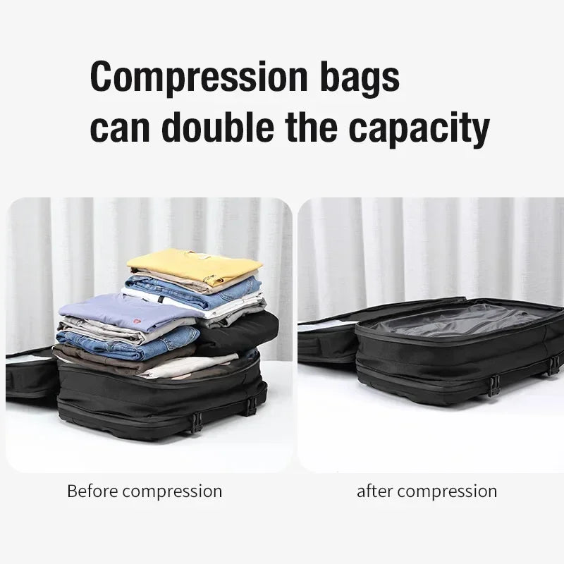Reise Männer erweitert Laptop Rucksack Vakuum Kompression Wander rucksack USB-Aufladung Geschäft große Kapazität Rucksack für Pumpen