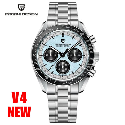 PAGANI DESIGN 2025, Silber, Gold, Mond, Luxus-Quarzuhren, Herren-Sport-Chronograph, Saphirglas, Edelstahluhr für Herren