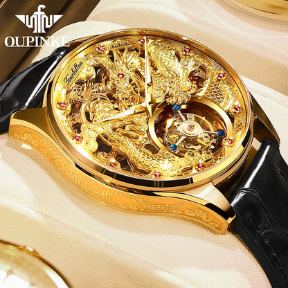 OUPINKE 3176 Uhr Für Männer Luxus Tourbillon Mechanische Business Männer Uhr Hohl Schwungrad Wasserdicht Leucht Mode Mann Uhr