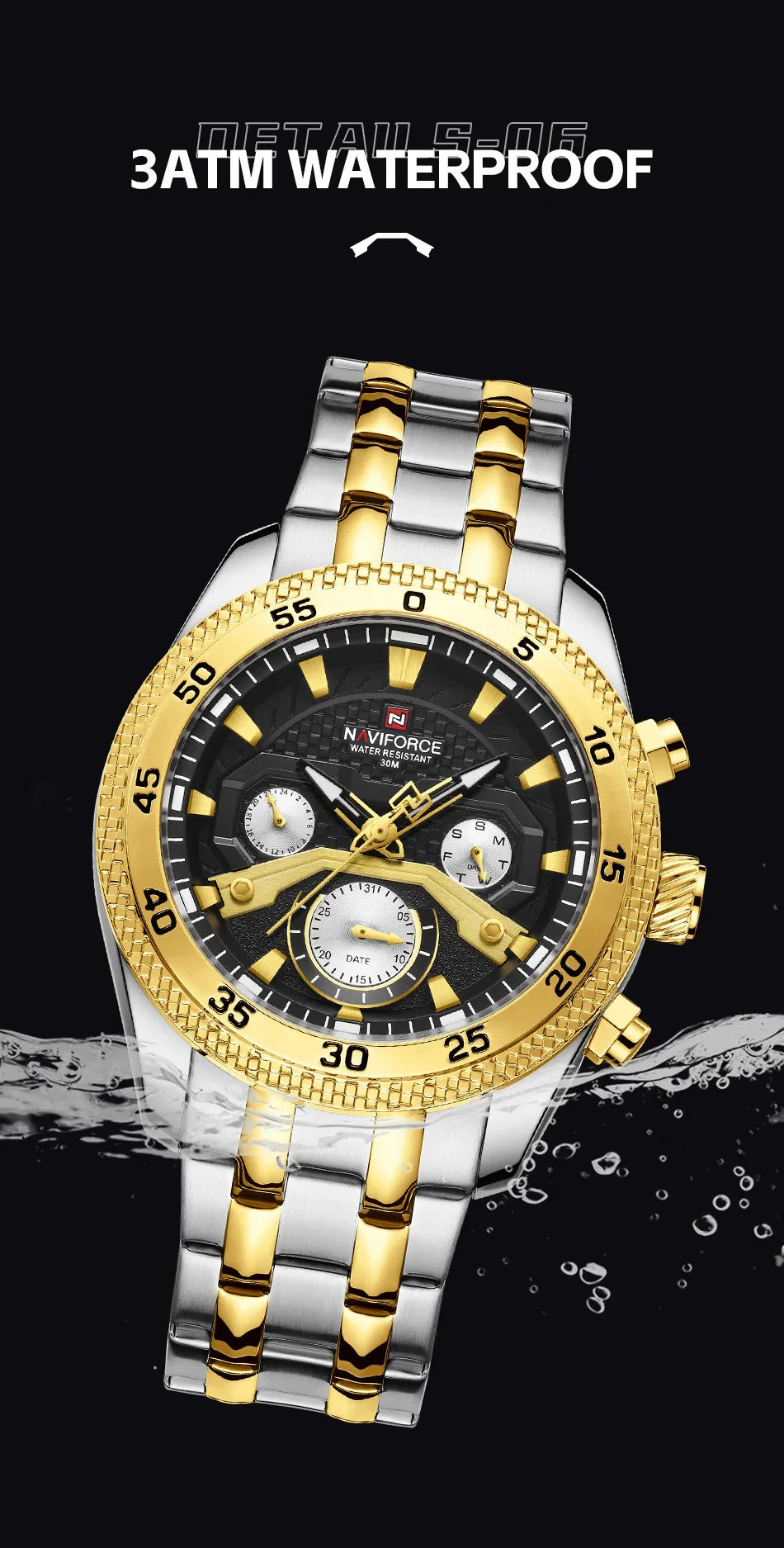 Navi force neues Design Uhr für Männer Luxus Mode leuchtenden Chronograph wasserdicht Datum Woche Quarz Armbanduhr Relogio Masculino