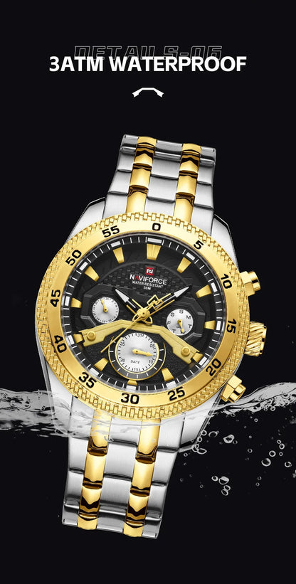 Navi force neues Design Uhr für Männer Luxus Mode leuchtenden Chronograph wasserdicht Datum Woche Quarz Armbanduhr Relogio Masculino